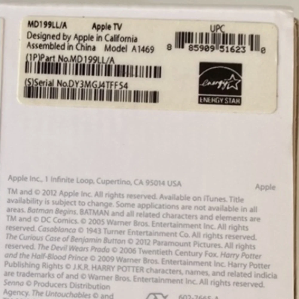 Apple TV streaming device with Remote